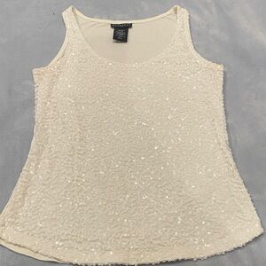 Metaphor Ivory Sequin Tank Top